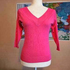 Hot Pink V Neck sweater